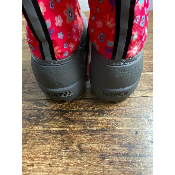 Northside Snow Boots Floral Boho Pink Gray  Velcro Thinsulate - Picture 5 of 8